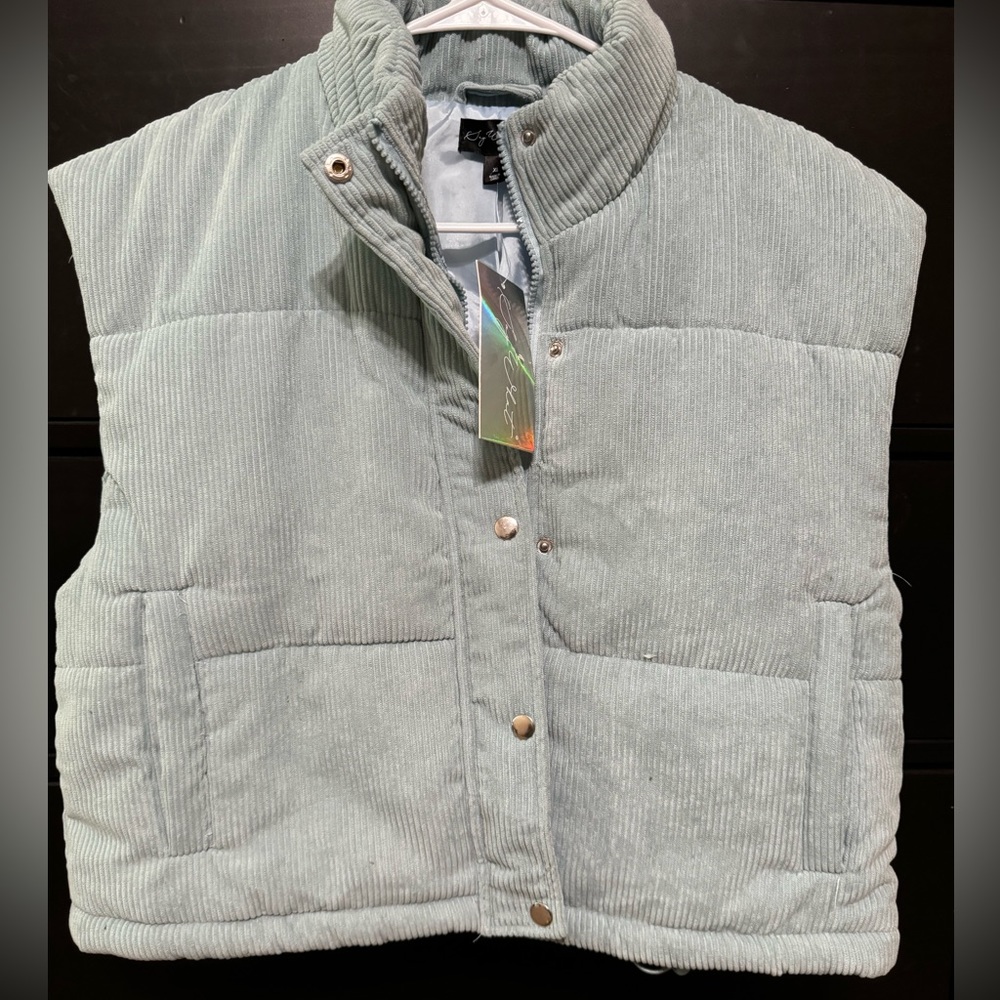 NEW WITH TAG Say What Blue Puffer Vest Sz. XL